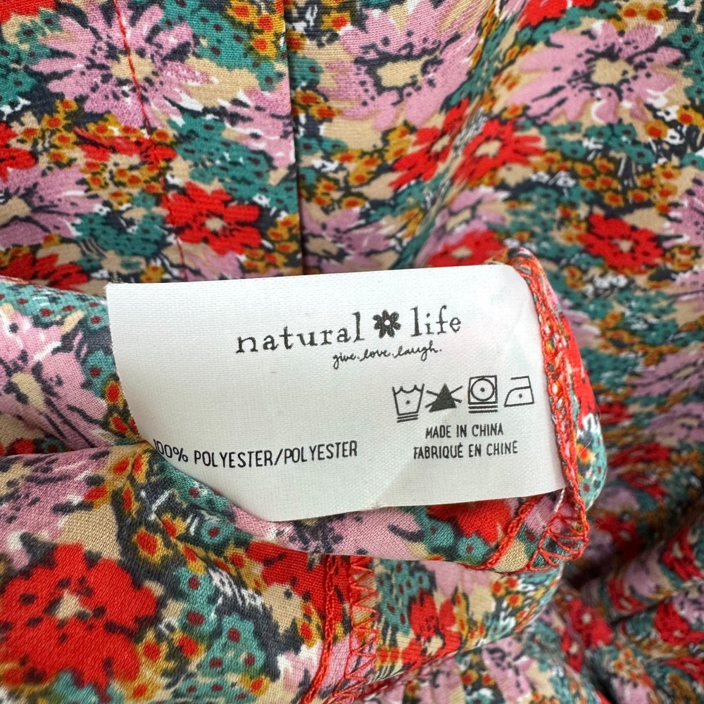 Natural Life Cottagecore Tiered Oversized Prairie Maxi Dress M Multicolor Pocket - Picture 10 of 10